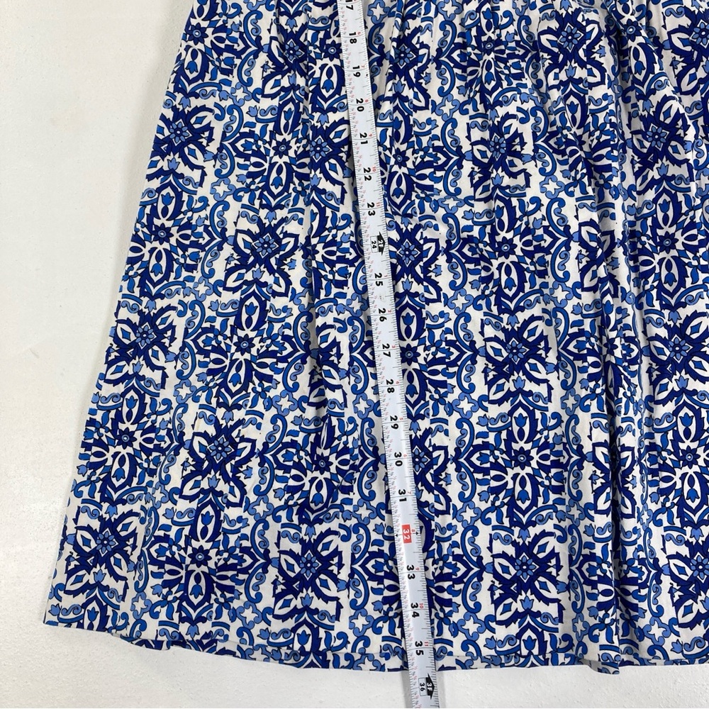 Milly for Design Nation Banvin Blue White Floral Sleeveless Fit Flare Dress 10 - Picture 8 of 16